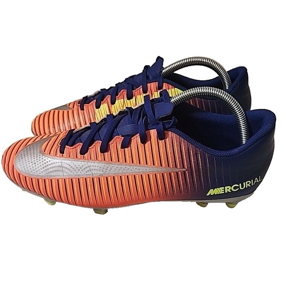 Nike Mercurial Victory VI FG Soccer Cleats Blue Orange 831964-408 Mens 9.5